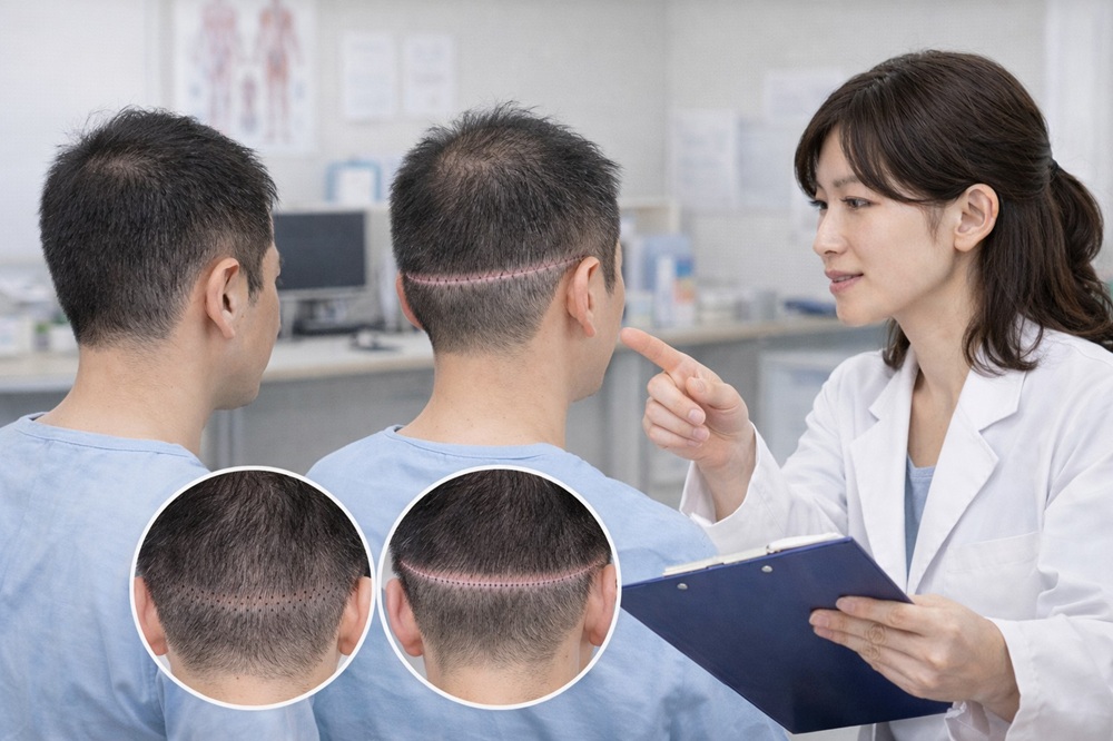 植毛の傷跡は目立つ？FUE法とFUT法の傷跡を写真で比較