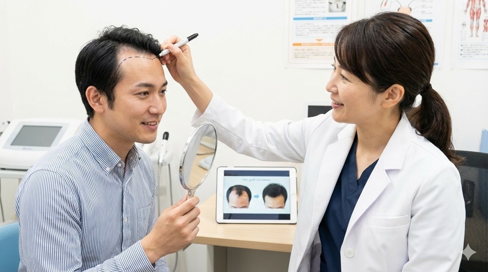 M字ハゲの植毛。何株必要？理想の生え際ラインの決め方