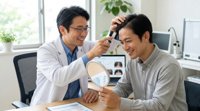 植毛から半年：産毛が太くなり始める。劇的な変化を実感する時期