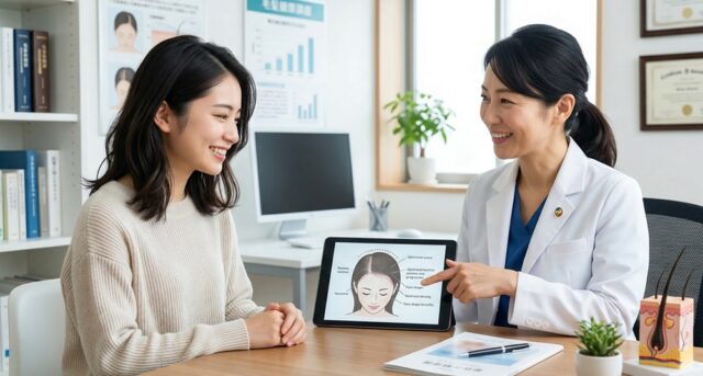 女性の自毛植毛。生え際を下げて小顔に見せる「ヘアライン矯正」