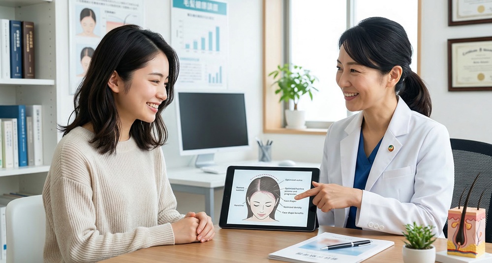 女性の自毛植毛。生え際を下げて小顔に見せる「ヘアライン矯正」